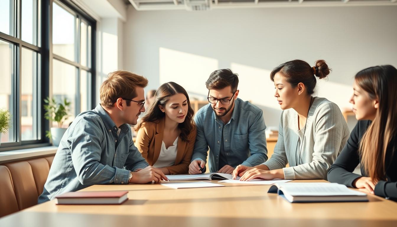 Student using learning strategies while studying